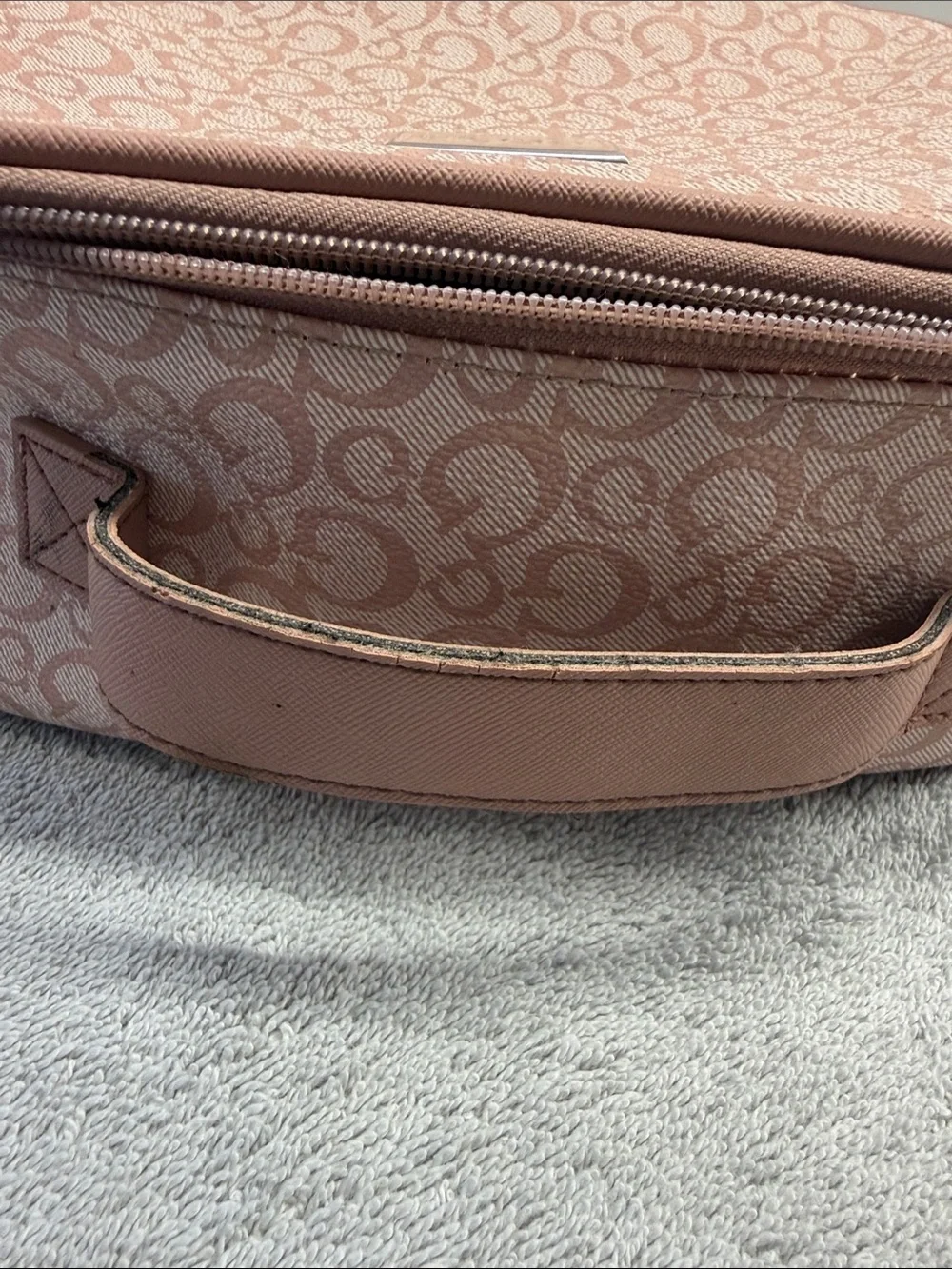 Guess Pink Monogram Travel Cosmetic Case